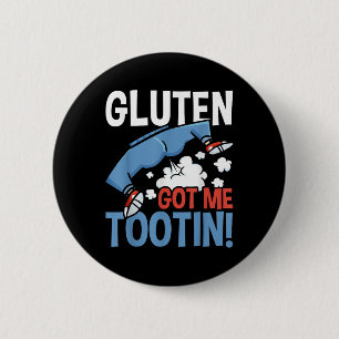 Gluten gaf me Tootin gluten allergie coeliakie Ronde Button 5,7 Cm