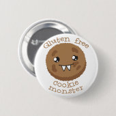 Gluten gratis koekjesmonster ronde button 5,7 cm (Voorkant /achterkant)