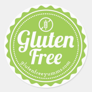 Gluten gratis met pictogrammen - Groen Ronde Sticker