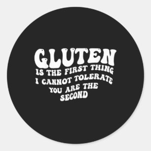 Gluten is het eerste wat ik niet kan verdragen ronde sticker
