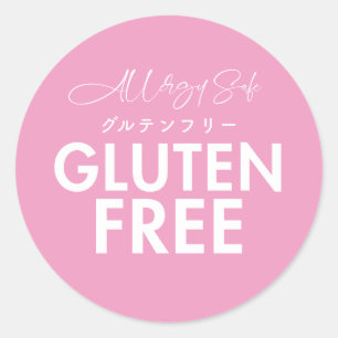 Gluten Vrij Bakkerij Voedselveiligheid Roze Ronde Sticker