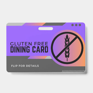 Gluten Vrij Eten Restaurant Veiligheid Kaart Badge