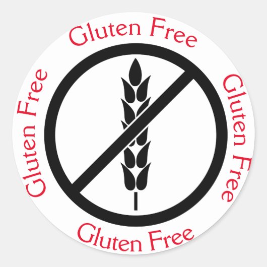 Gluten Vrij Ronde Sticker (Voorkant)