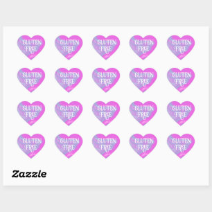 Gluten Vrij Roze Blauw Hart Sticker