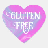 Gluten Vrij Roze Blauw  Hart Sticker (Voorkant)