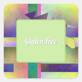 Gluten Vrij Voedsel Abstract Patroon Feest Vierkante Sticker