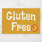 Gluten vrij voedselcontainer etiket (Enkel label)
