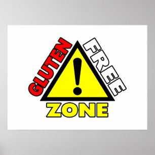 Gluten vrije zone (coeliakie - tarwe allergie) poster
