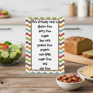 Gluten Zuivel Suiker Soja Koolhydraat Vrije Funny Kaart