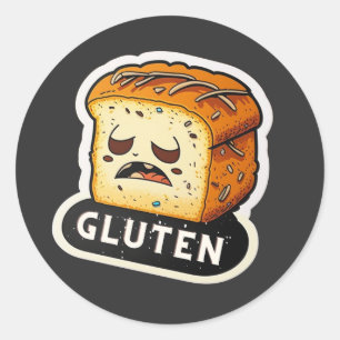 Glutengluten Ik kan niet gluten grappig eten Ronde Sticker