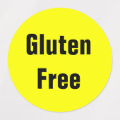 Glutenvrij coeliakie eten restaurant school labels (Design 2)