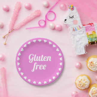 Glutenvrij coeliakie roze feestpapier Bord