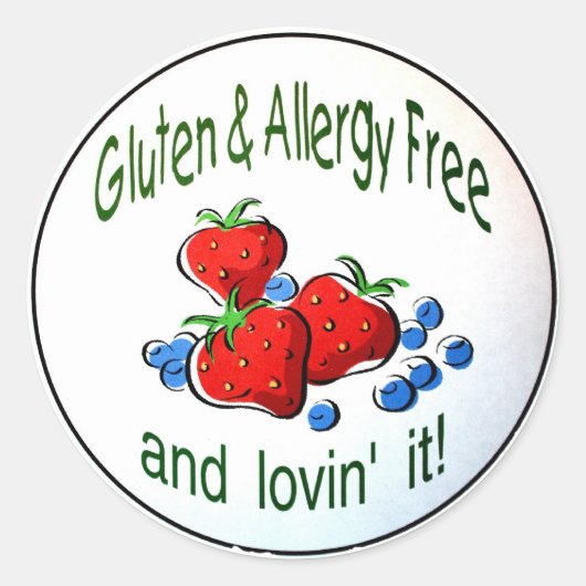 'Glutenvrij en allergievrij...' Stickers (Voorkant)