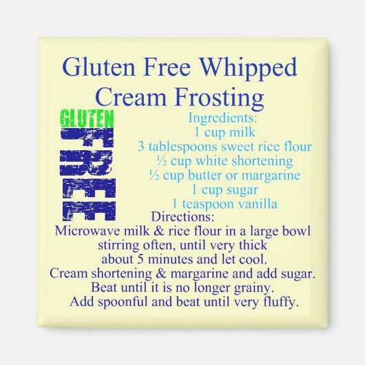 Glutenvrij Frosting Recept Magneet (Voorkant)