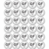 Glutenvrij GF-symbool klein Sticker (Voorkant)