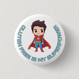 Glutenvrij is mijn Superpower - Comic Hero Coeliac Ronde Button 3,2 Cm