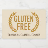 Glutenvrij voedsel Allergie Waarschuwing Custom Ta Voedselcontainer Etiket (Enkel label)