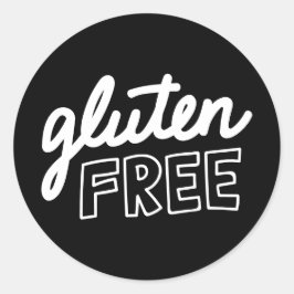 Glutenvrij Zwart & Wit Typografie Ronde Sticker