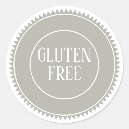 Glutenvrije allergie Veilig Bakkerij Grijs Ronde Sticker (Voorkant)