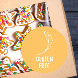 Glutenvrije Bakkerij Allergie Waarschuwing Ronde Sticker