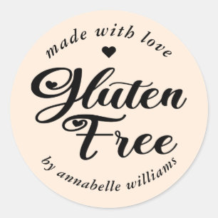 Glutenvrije bakkerij typografie ronde sticker