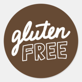 Glutenvrije bruine en witte typografie ronde sticker