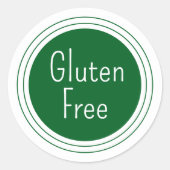 Glutenvrije groene Classic Ronde Sticker (Voorkant)