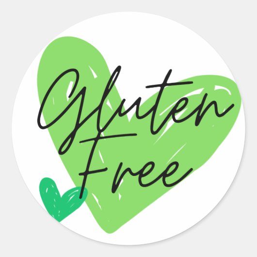 Glutenvrije harten Groene Stickers (Voorkant)