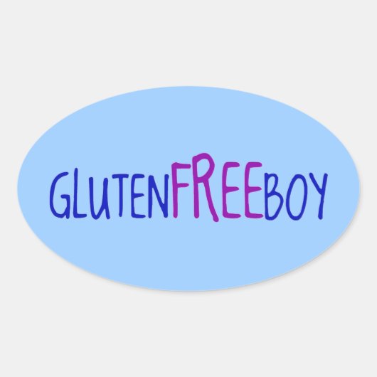 Glutenvrije jongen ovale sticker (Voorkant)