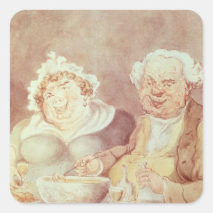 Gluttons, c.1800-05 vierkante sticker