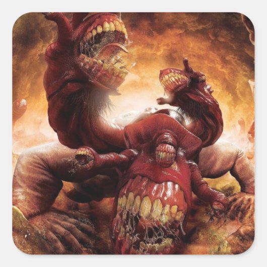 Gluttony in Inferno - afbeelding als Cerberus Vierkante Sticker (Voorkant)