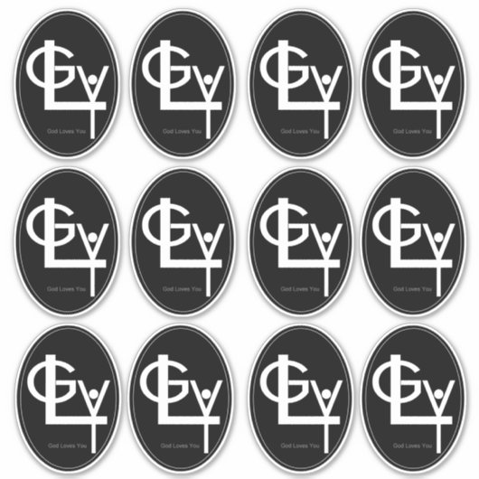 GLY - Dieu vous aime - stickers vinyle (Devant)