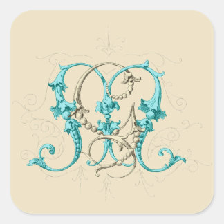 GM MG Monogram Vierkante Sticker