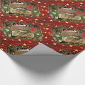 GMC Truck die de Snowman kerstrun voorstelt Cadeaupapier (Hoek)