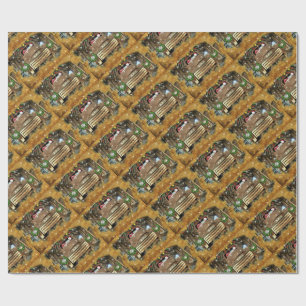  GMC Truck die de Snowman kerstrun voorstelt Cadeaupapier