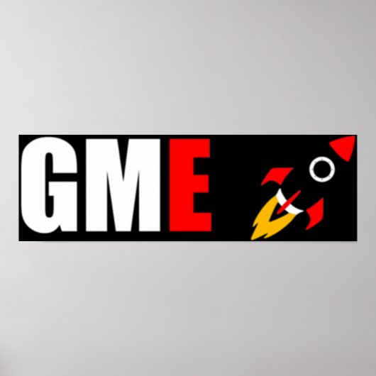 GME gamestop naar de moon Rocket Emoji Poster (Voorkant)