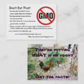 Gmo-vrij, eet dat niet!, *Genetisch gemodificeerd. Visitekaartje (Voorkant / Achterkant)