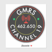 GMRS. Channel 19 Sticker (Vel)