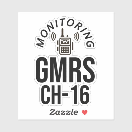 GMRS Radio Channel 16 Monitoring Sticker (Vel)
