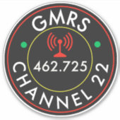 GMRS Radio Kanaal 22 Sticker (Voorkant)