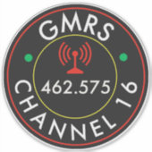 GMRS-radiokanaal 16 Sticker (Voorkant)