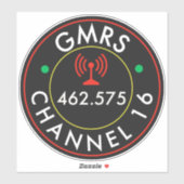 GMRS-radiokanaal 16 Sticker (Vel)