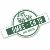 GMRS-radiokanaal 19 Sticker (Voorkant)