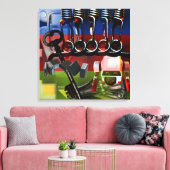 GMT 24 Heures de gradiëntkleuren van het Project L Canvas Afdruk (Insitu (Woonkamer))