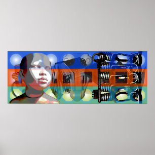 GMT 24-Heures Project Doll gradiënt kleuren Lijst  Poster