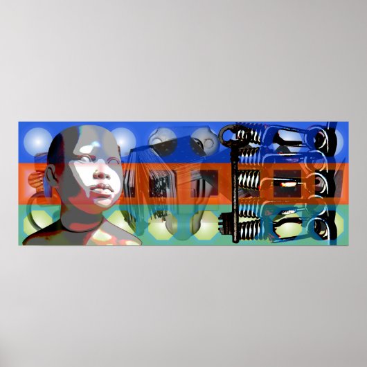 GMT 24-Heures Project Doll gradiënt kleuren Lijst  Poster (Voorkant)