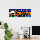 GMT 24 Heures Project Pop Psychedelic Frame Poster (Bureau à domicile)