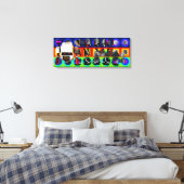 GMT 24 Heures Project Pop Psychedelic Lijst Canvas (Insitu (Slaapkamer))