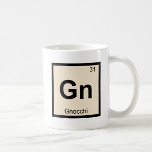 Gn - Gnocchi Scheikunde Periodiek Systeem Symbool Koffiemok