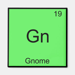 Gn - Gnome Grappig Chemie Element Symbool T-Shirt Magneet